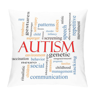 Personality  Autism Word Cloud Concept Pillow Covers