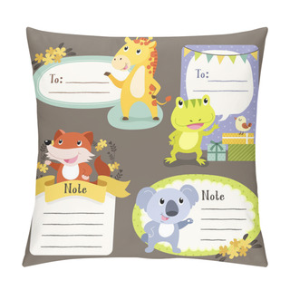 Personality  Lovable Diverse Animals Memo Paper Pillow Covers