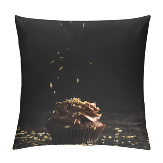 Personality  Chocolate Cupcake With Sprinkles Pillow Covers