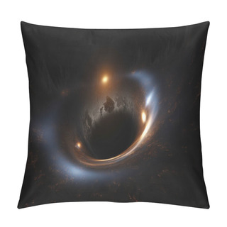 Personality  Supermassive Black Hole With Glowing Event Horizon. Digital Illustration. Pillow Covers