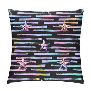 Personality  Starfishes And Stripes Seamless Pattern Pillow Covers