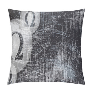Personality  Transparent Geometry Objects And Omega Symbol And Scratched Back Pillow Covers