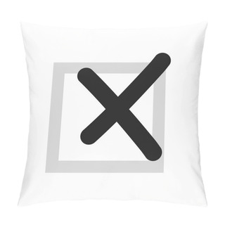 Personality  Cross In Box Icon, Flat Style Pillow Covers