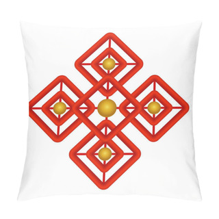 Personality  Traditional Ornament Of Asian Nomads On White Pillow Covers