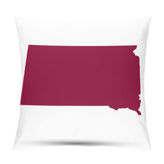 Personality  Map Of The U.S. State Of South Dakota Pillow Covers