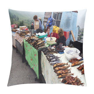 Personality  Roadside Stalls With Smoked Fish Including The Amous Baikal Omul Pillow Covers