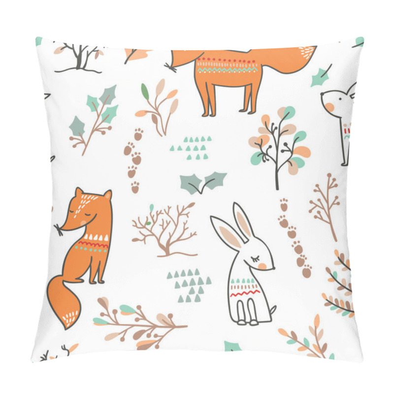 Personality  Winter animal seamless pattern pillow covers