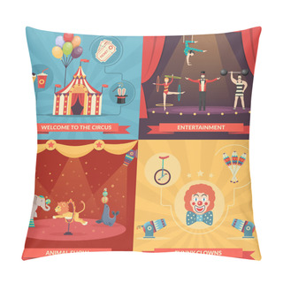 Personality  Circus Show 2x2 Design Concept Pillow Covers