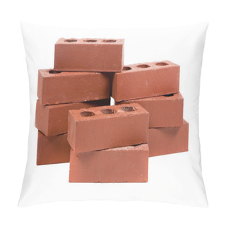 Personality  Stack Of Red Bricks On White Pillow Covers