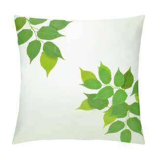Personality  Nature Background With Green Fresh Leaves Pillow Covers