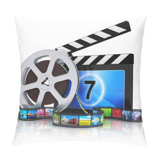 Personality  Clapper Board, Film Reel And Filmstrip Pillow Covers