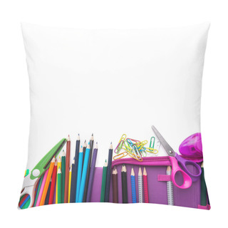 Personality  School Stationery In Heap Pillow Covers