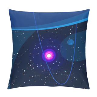 Personality  2d Illustration. Cartoon Draw Style Space Picture. Deep Vast Space. Stars, Planets And Moons. Various Science Fiction Creative Backdrops. Space Art. Alien Solar Systems. Planets And Moons. Pillow Covers