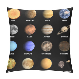 Personality  Planets And Some Moons Of The Solar System Pillow Covers