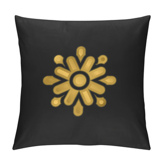Personality  Aster Gold Plated Metalic Icon Or Logo Vector Pillow Covers