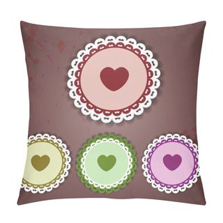 Personality  Circle And Heart Lace - Vector Illustration Pillow Covers