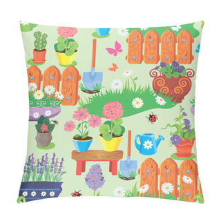 Personality  Seamless Pattern With Spring And Summer Flowers, Agriculture Too Pillow Covers