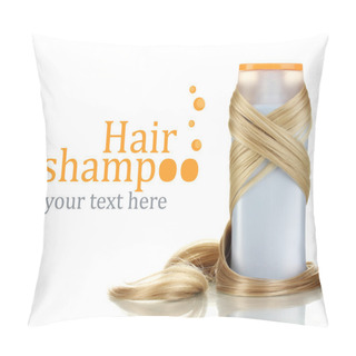Personality  Curly Blond Hair With Shampoo Close-up Isolated On White Pillow Covers
