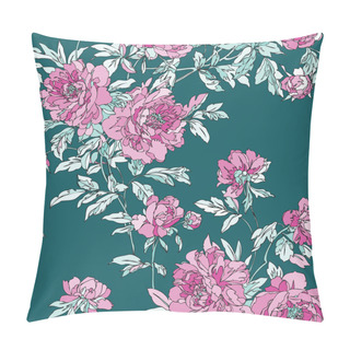 Personality  Seamless Peonies Pattern Pillow Covers