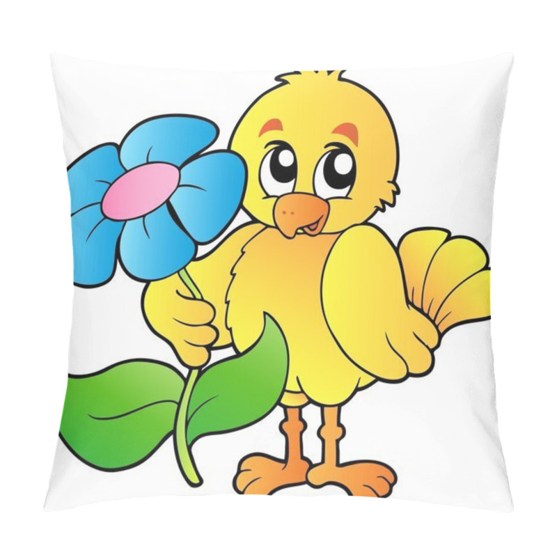 Personality  Chicken holding big flower pillow covers