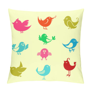 Personality  Cartoon Doodle Birds Pillow Covers