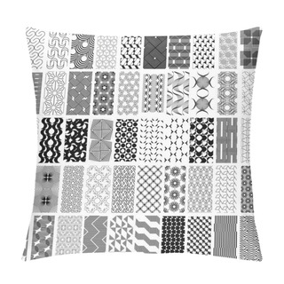 Personality 50 Black And White Geometric Seamless Pattern Set. Pillow Covers