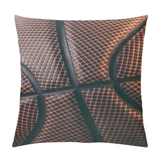 Personality  Close Up Of Leather Brown Basketball Ball Pillow Covers