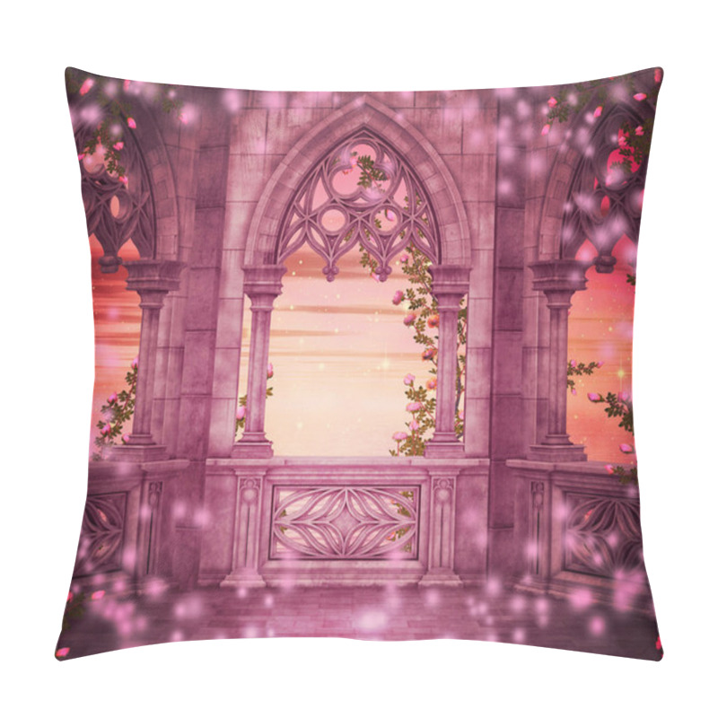 Personality  Princess Castle Fantasy Backdrop pillow covers