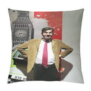 Personality  Mr Bean Wax Statue At Ba Na Hills Mountain Resort Pillow Covers