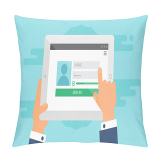 Personality  Web Template Of Tablet Login Form Pillow Covers