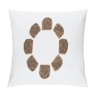 Personality  Round Frame From Bread Slices Pillow Covers