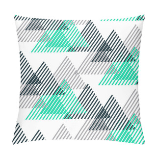 Personality  Geometric Pattern With Striped Triangles Pillow Covers