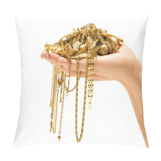 Personality  Hand Holding Expensive Gold Jewelry Pillow Covers