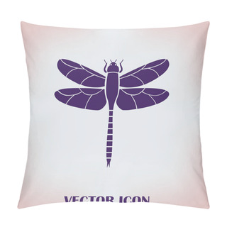 Personality  Beautiful Icon Dragonfly Vector Illustration On A Background Pillow Covers