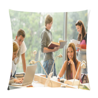 Personality  High-school Students Learning In Study Teens Young Pillow Covers