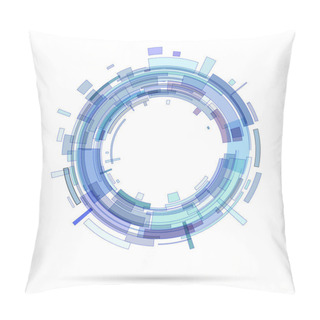 Personality  Blue Texhnologic Circle On White  Background Pillow Covers