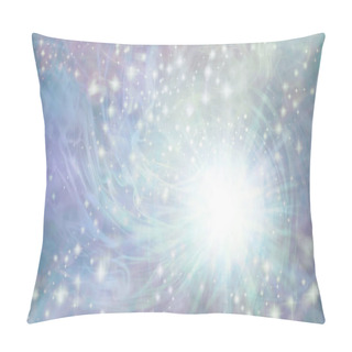 Personality  Ectoplasm Activity Forming White Light Star Burst - Gaseous Field Of Ectoplasmic Matter On A Blue Sparkling Electrified Background With Copy Space  Pillow Covers