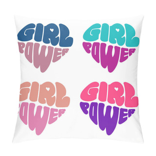 Personality  A Collection Of Typography Art That Beautifully Molds The Empowering Phrase Girl Power Radiates The Essence Of Femininestrength, Unity, And Resilience. Pillow Covers