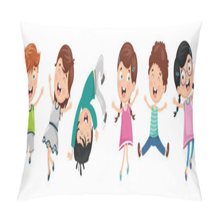 Personality  Vector Illustration Of Kids Playing Pillow Covers