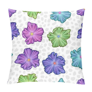 Personality  Colorful Spring Flowers On Grey Textured Background Seamless Pattern Pillow Covers