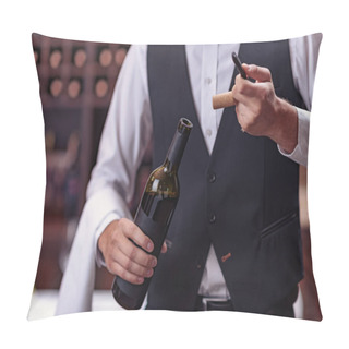 Personality  Waiter Opening Wine Bottle  Pillow Covers