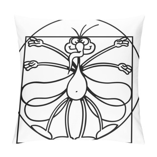 Personality  Funny Smiling Mosquito With Four Arms Pillow Covers