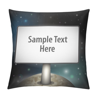 Personality  Vector Planet With Board For Your Text Pillow Covers
