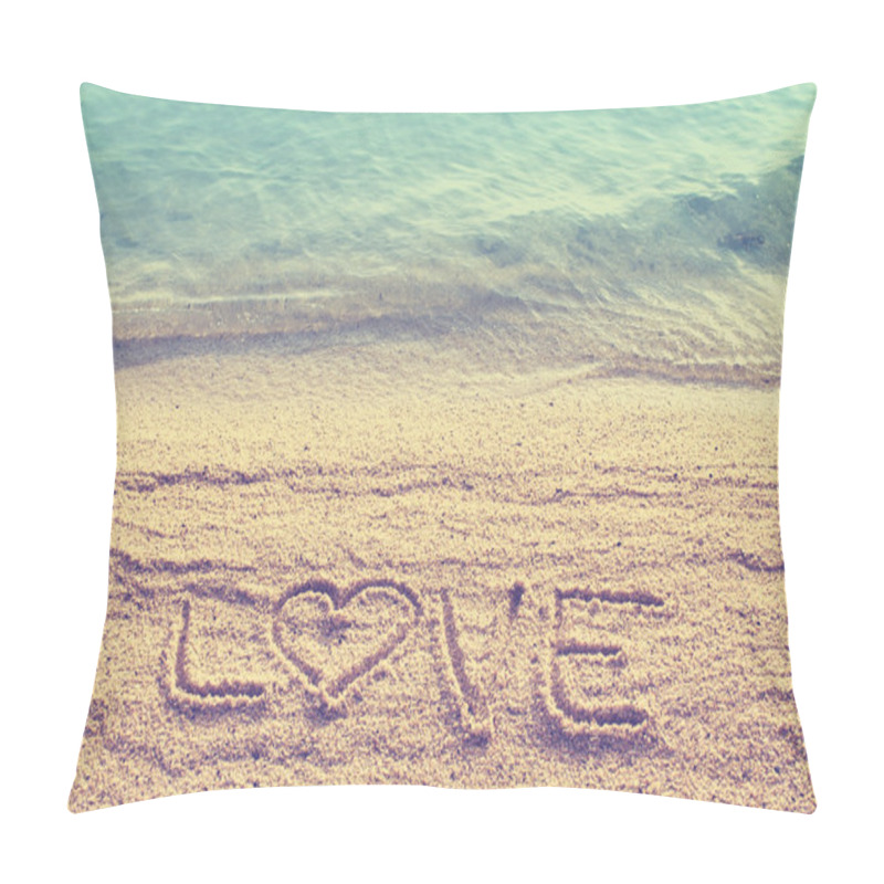 Personality  Love Text Wrote  On Beach Sand Pillow Covers