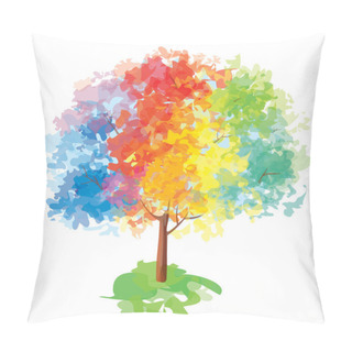 Personality  Vector Of Abstract Colorful Tree. Pillow Covers