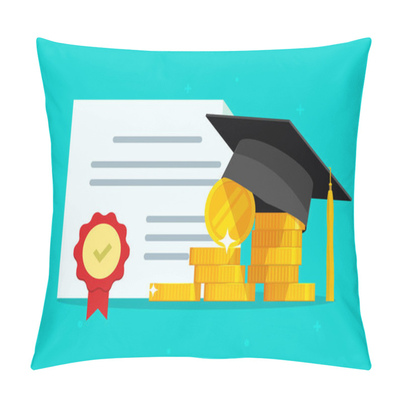 Personality  Tuition Grant Certificate, Education Study Money, Diploma Expenses Cost, Learning Success Investment, Graduation Degree Document Fee Vector Flat Cartoon Illustration, Scholarship Savings, Expensive Pillow Covers