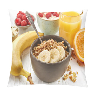 Personality  Bowl Of Muesli With Banana Pillow Covers