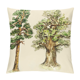 Personality  Pine And Oak Trees Pillow Covers