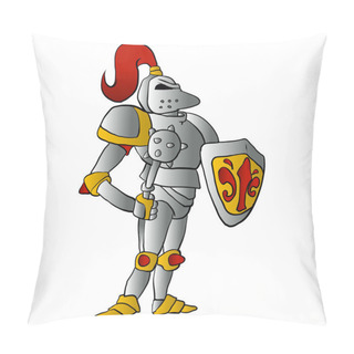 Personality  Cartoon Knight.Vector Illustration   Pillow Covers