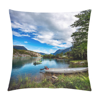 Personality  Lovatnet Lake Beautiful Nature Norway. Pillow Covers